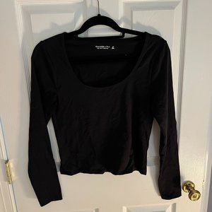Abercrombie and Fitch Black Scoop Neck Long Sleeve